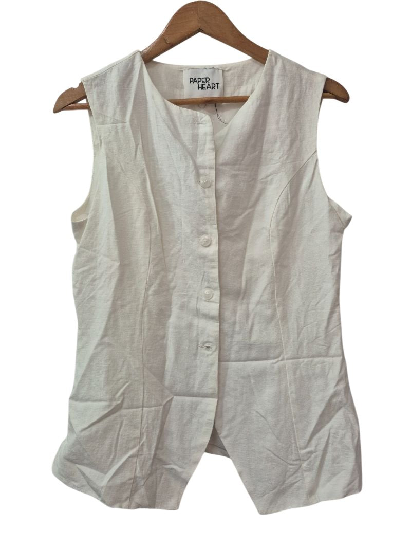 Paper Heart Sleeveless Button-Up Tanks