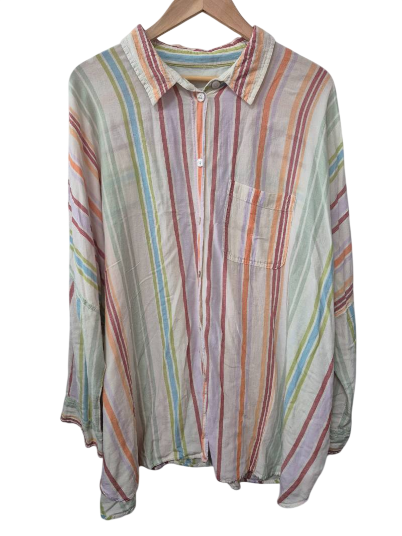 American Eagle Striped Button-Up Long Sleeves
