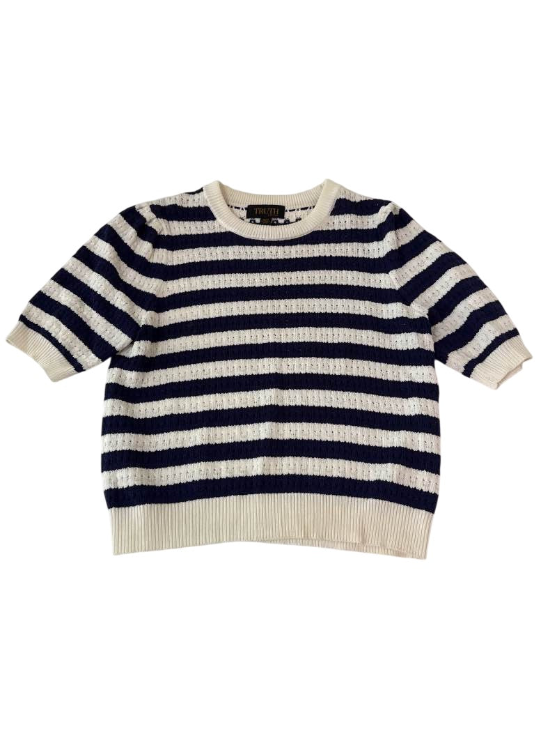 Truth by Republic Striped Crew Neck Short Sleeves