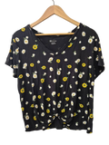 No Boundaries Knotted V-Neck Short Sleeves