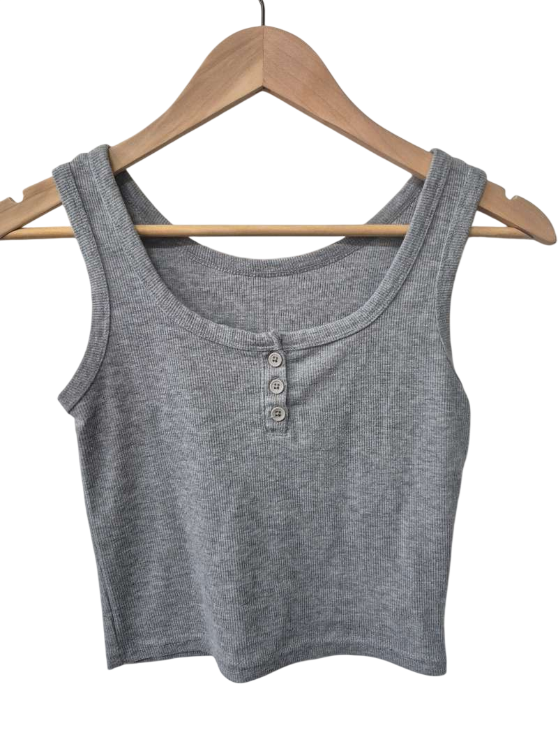 Shein Ribbed Henley Tank Tanks