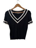 21 Main V-Neck Ribbed Short Sleeves