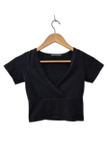 Brandy Melville V-Neck Cropped Short Sleeves