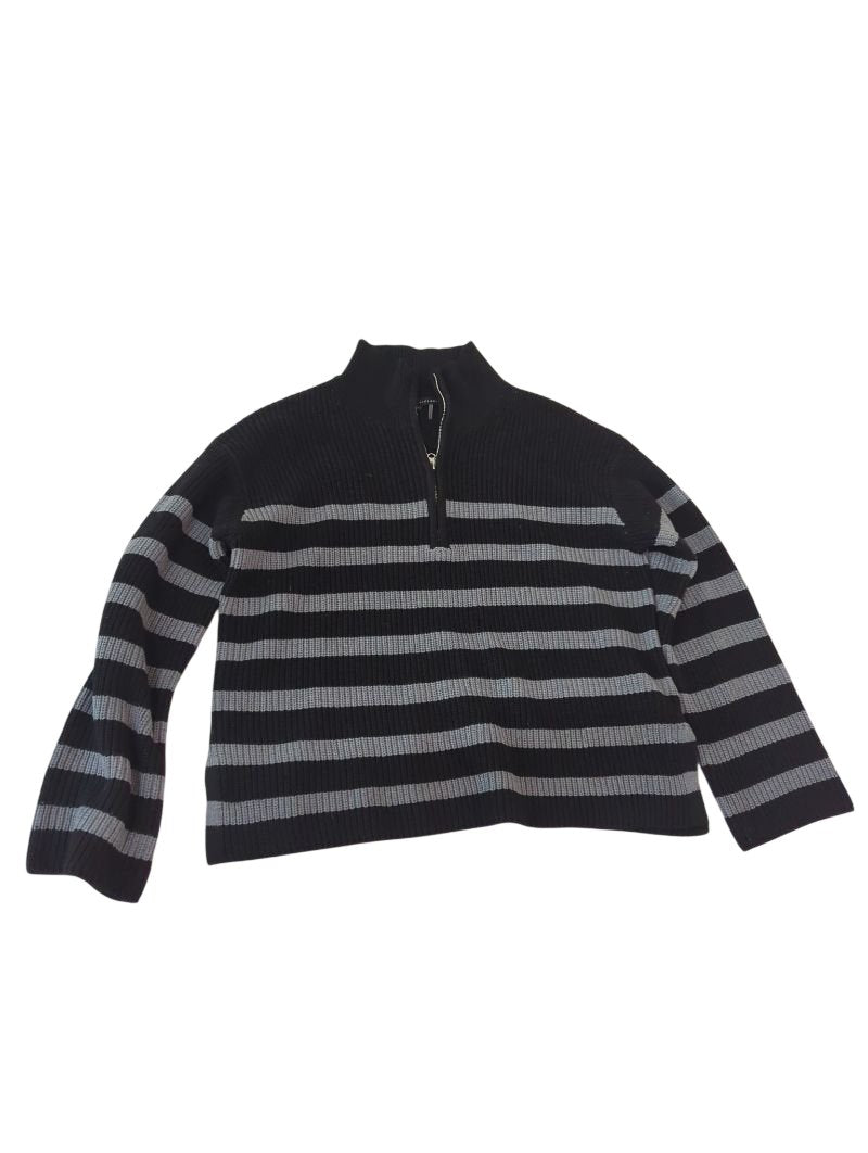 London Factory  Striped Half-Zip Sweaters
