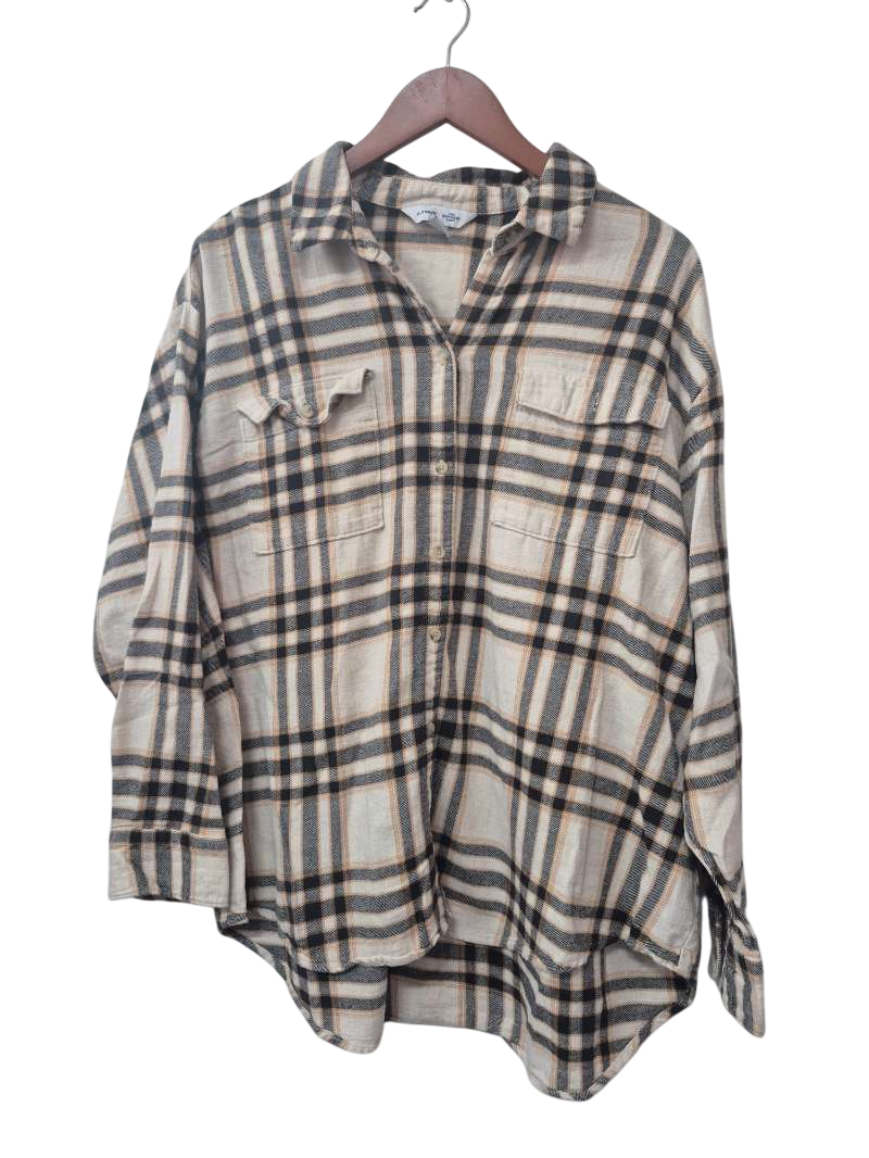 Old Navy Plaid Button-Up Shirt Long Sleeves