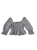 Who What Wear Smocked Peplum Long Sleeves