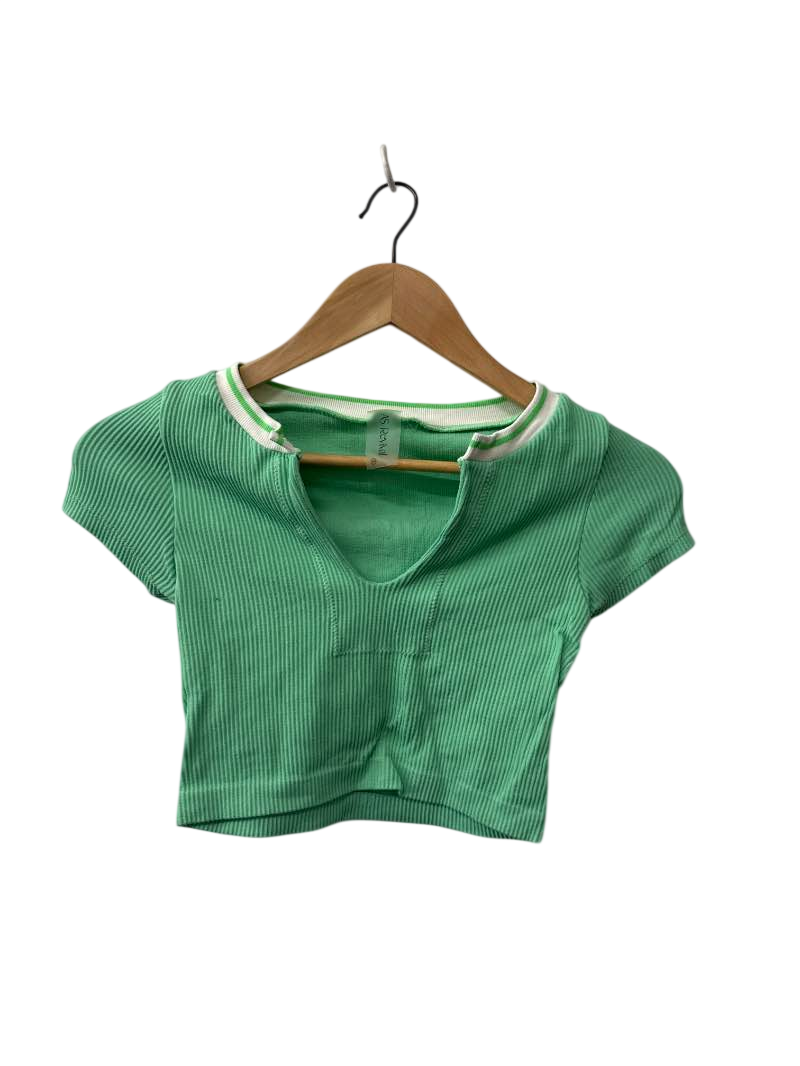 As Revival Ribbed V-Neck Short Sleeves