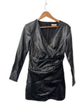 Day + Moon Wrap Faux Leather Dresses