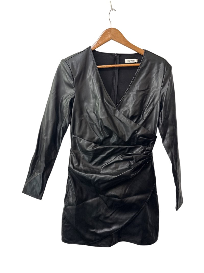 Day + Moon Wrap Faux Leather Dresses