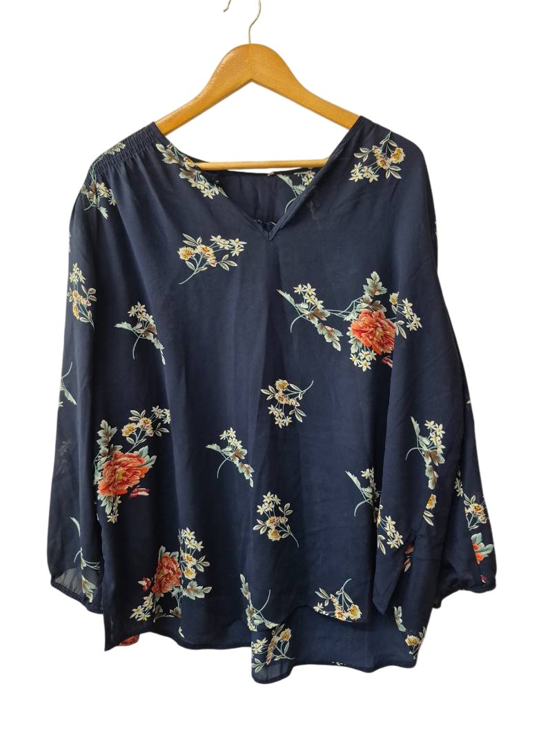 Fun2Fun V-Neck Blouse Long Sleeves