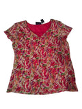 Crazy Horse V-Neck Floral Short Sleeves