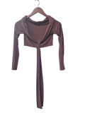 Fashion Nova Tie Front Cropped Long Sleeves