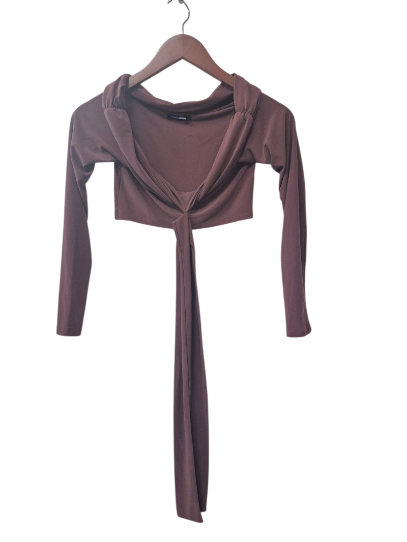 Fashion Nova Tie Front Cropped Long Sleeves