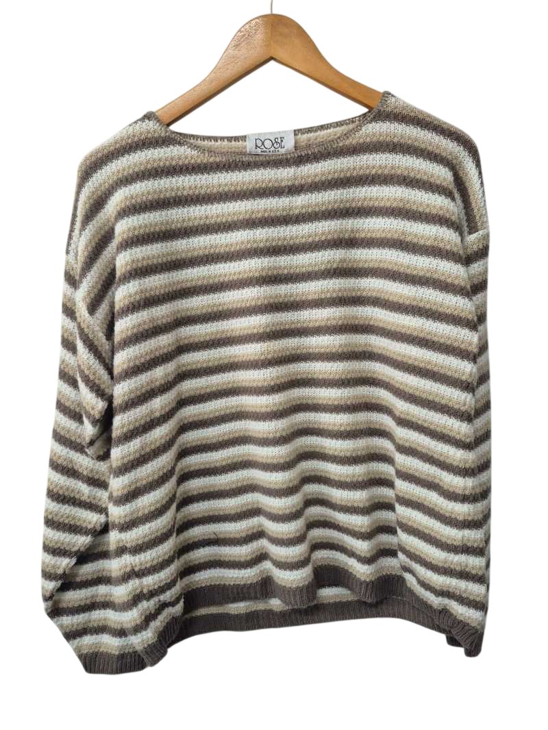 Rose Striped Knit Sweater Vintage