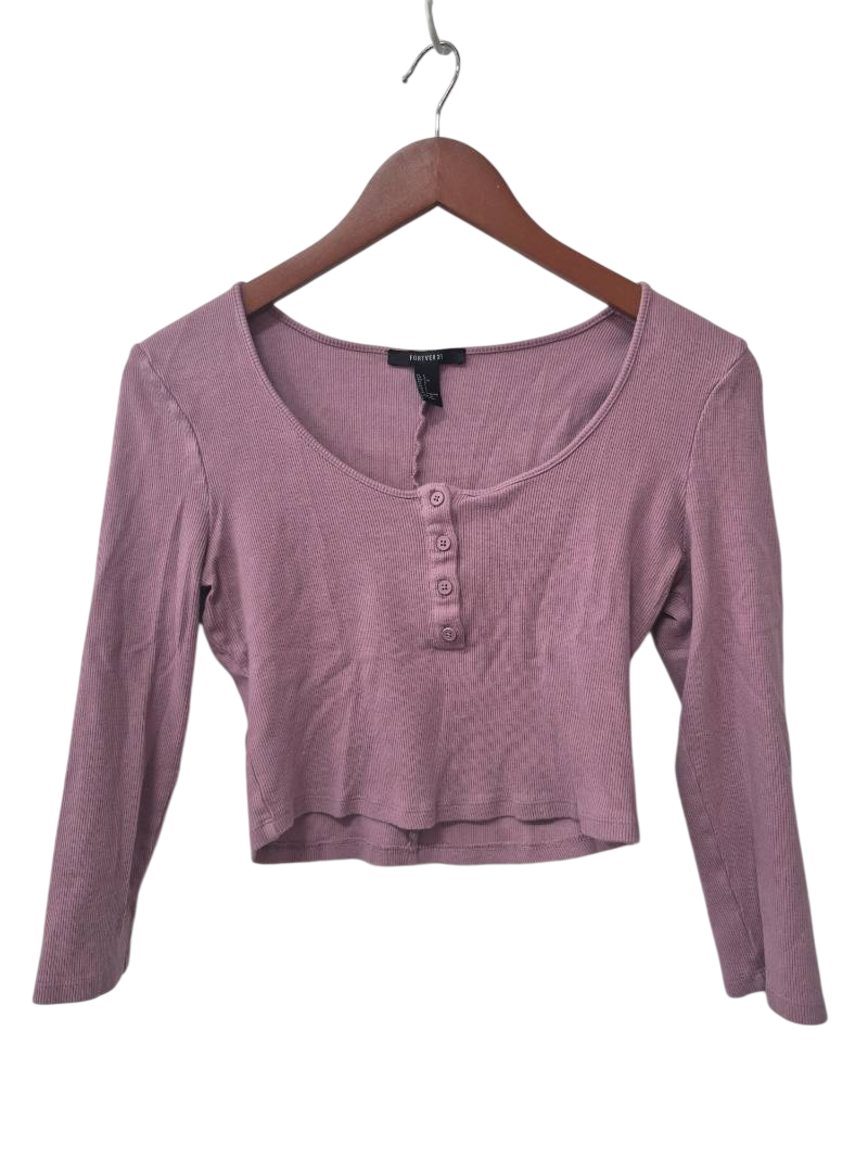 Forever 21 Buttoned Cropped Long Sleeves