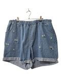 Shein Embroidered Denim Shorts