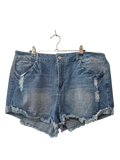 Refuge + Distressed Denim Shorts