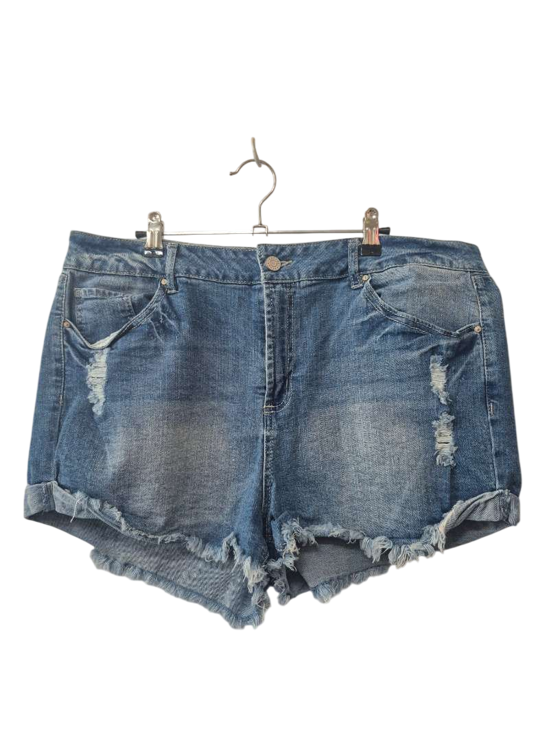 Refuge + Distressed Denim Shorts