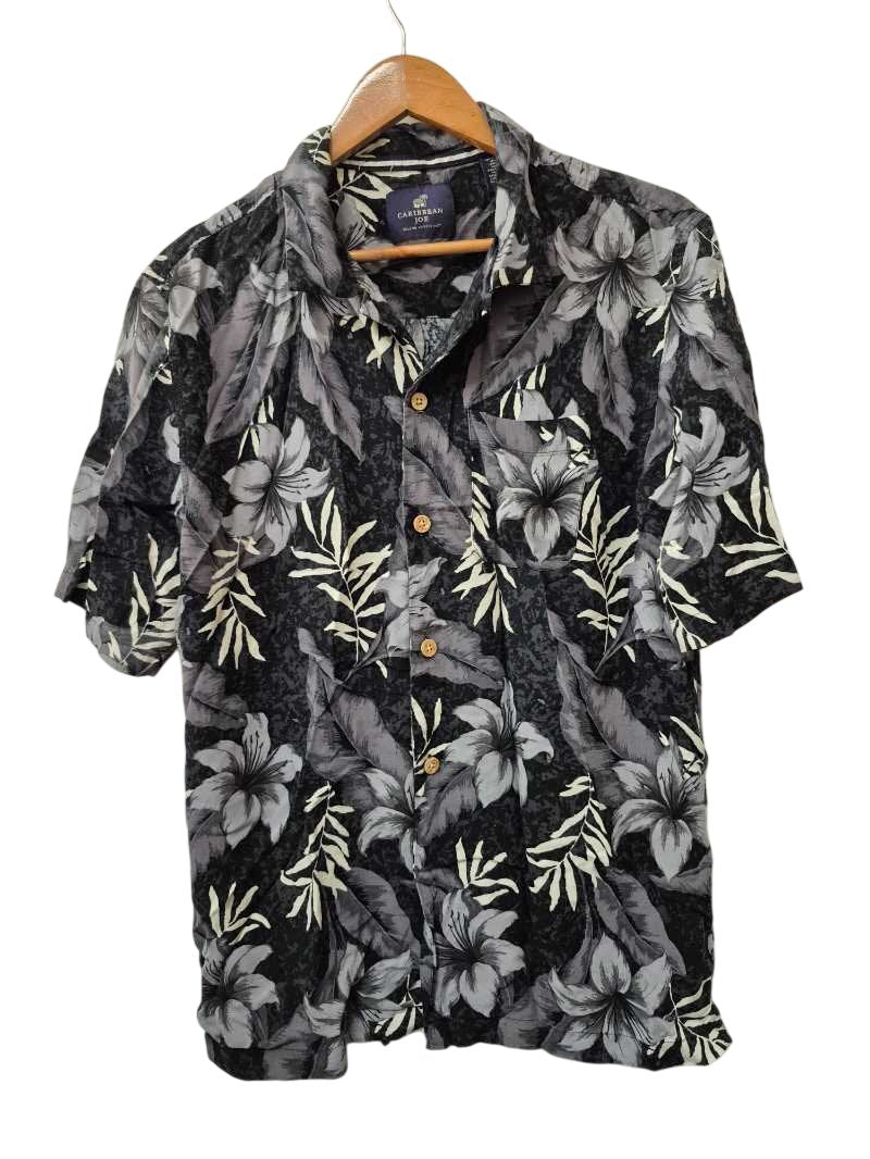 Caribbean Joe Floral Hawaiian Shirt Men's