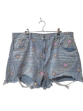 No Boundaries Distressed Daisy Shorts
