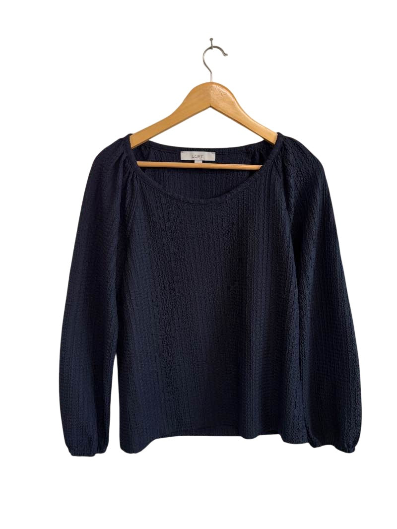 Loft Textured Blouse Long Sleeves