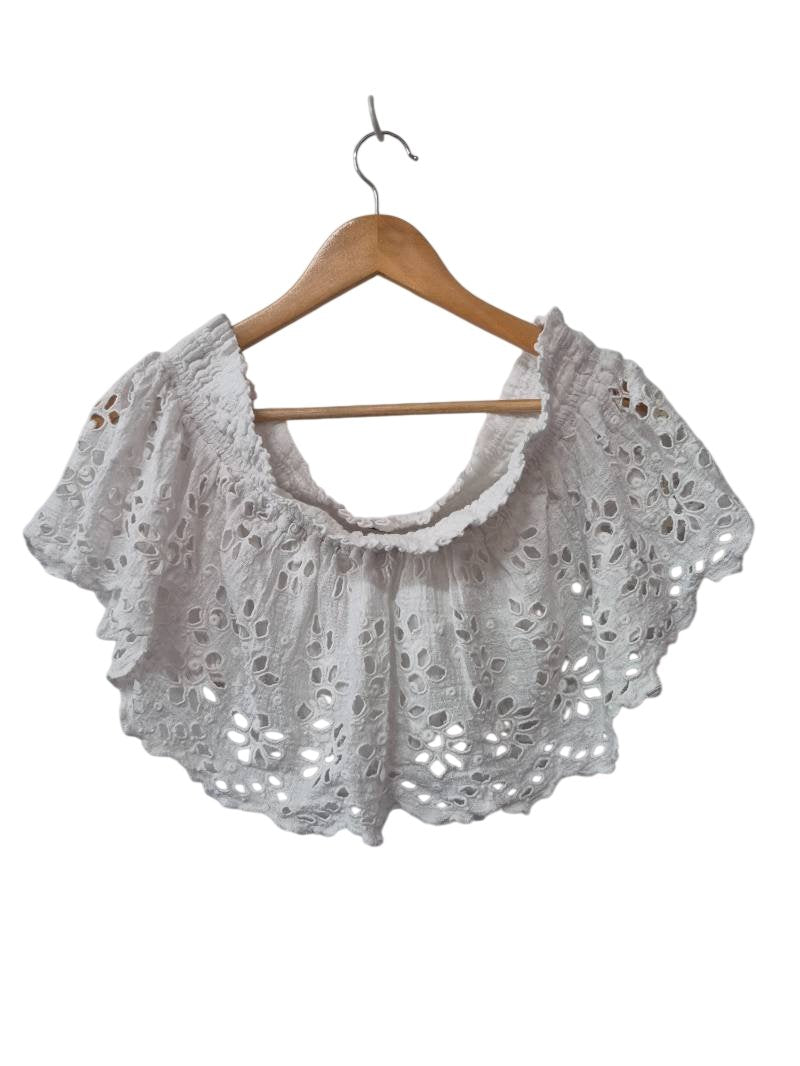 FP One Off-Shoulder Eyelet Short Sleeves