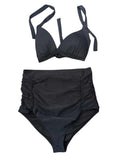 Ruched High-Waisted Swimwear