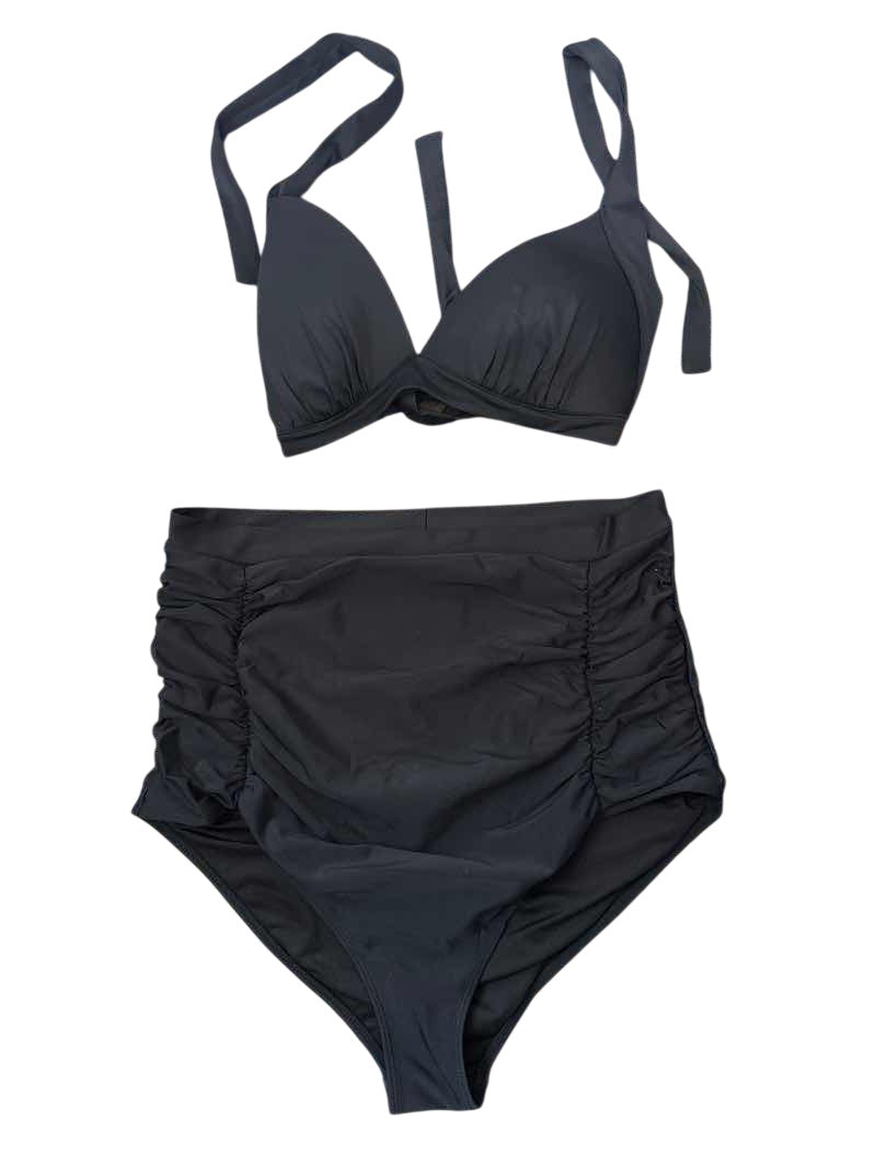 Ruched High-Waisted Swimwear