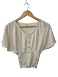 Mudd Button Front Top Short Sleeves