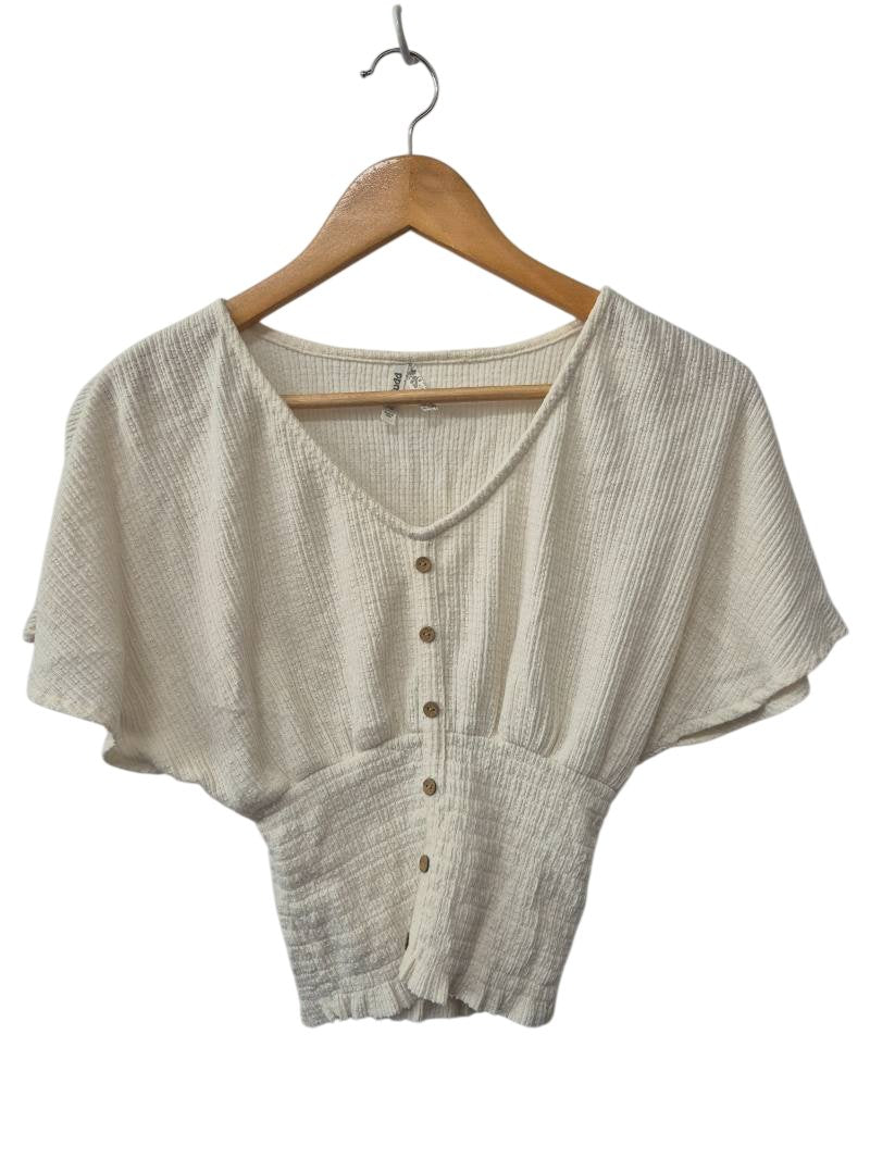 Mudd Button Front Top Short Sleeves