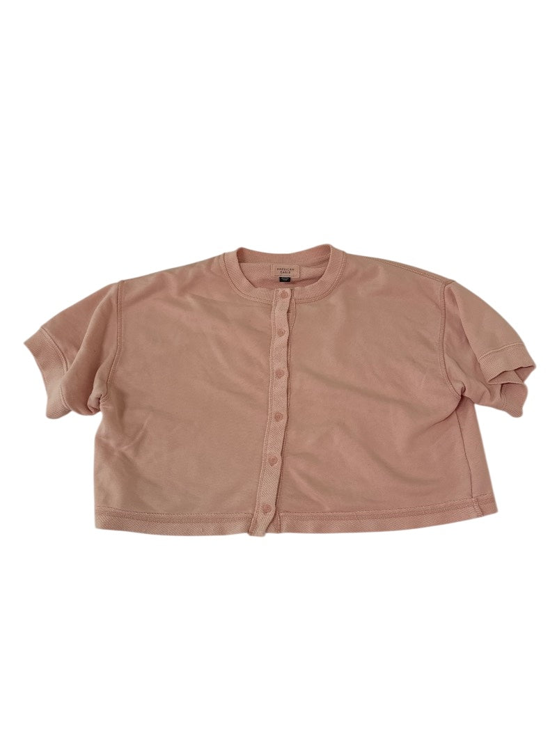 American Eagle Cropped Button-Up Short Sleeves