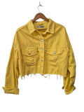 Moto Cropped Denim Jacket Outerwear