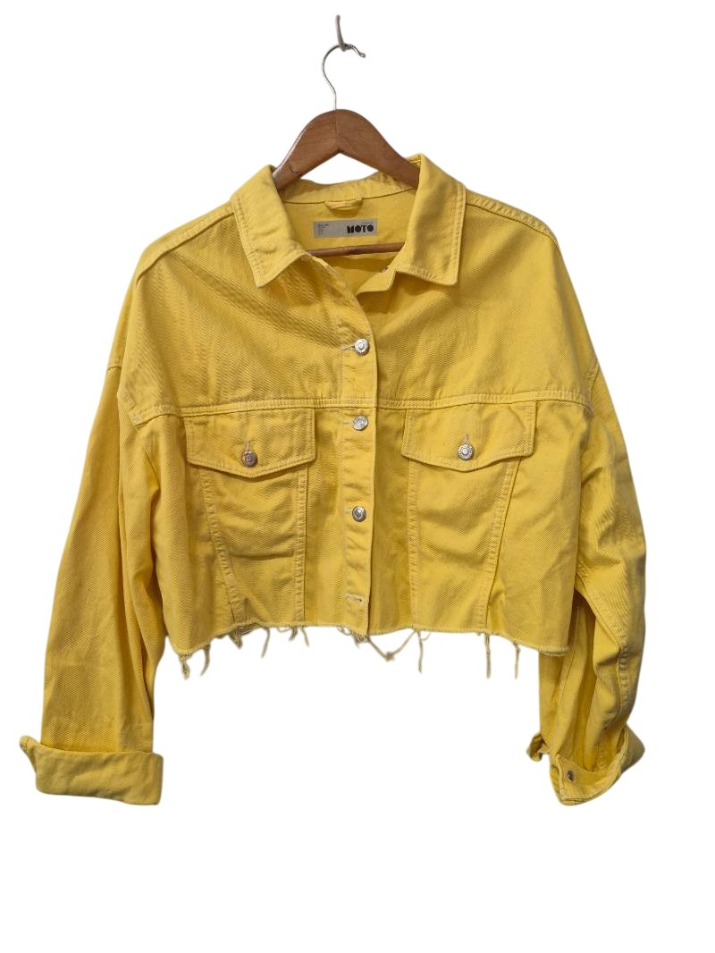 Moto Cropped Denim Jacket Outerwear