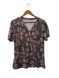 Bishuige Floral V-Neck Short Sleeves