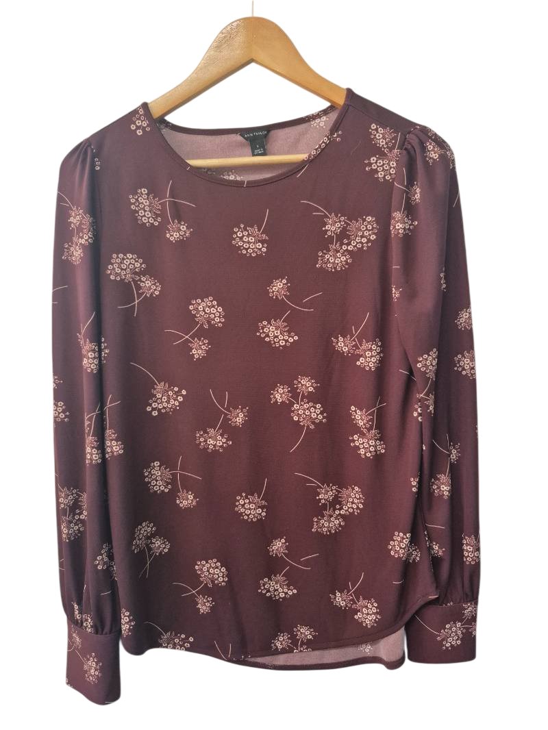 Ann Taylor Floral Print Blouse Long Sleeves