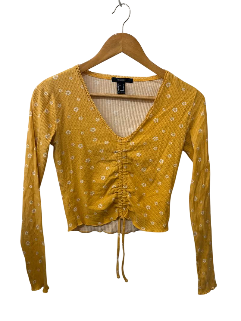 Forever21 Ruched Floral Long Sleeves