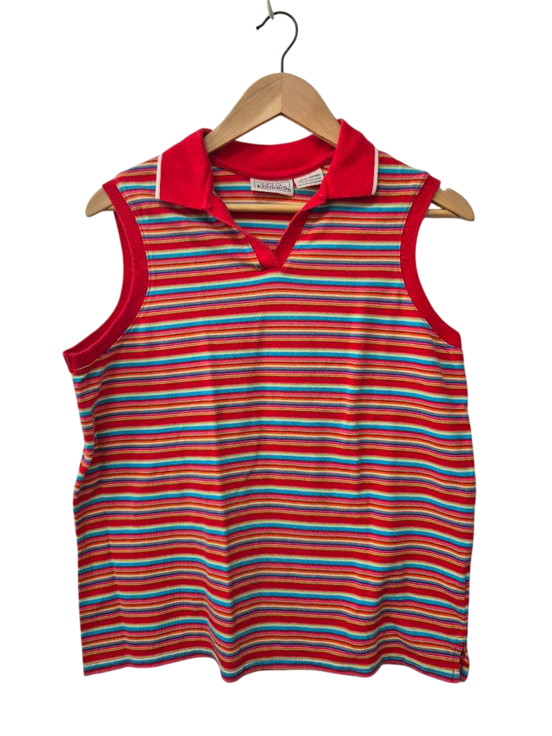 Basic Editions Striped Polo Tank Vintage