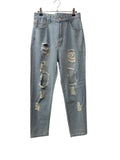 Shein Distressed Straight Jeans