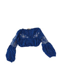 Loft Embroidered Crop Top Long Sleeves