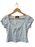 Cider Floral Ribbed Short Sleeves