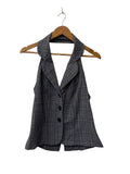 Charlotte Russe Plaid Buttoned Vest Tanks