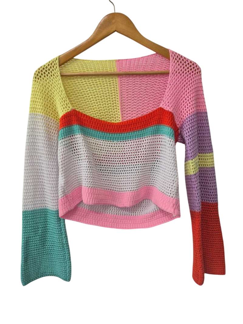 Colorblock Knit Long Sleeves