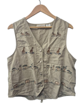 Donnkenny Safari Print Vest Vintage