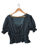 Polka Dot Blouse Short Sleeves