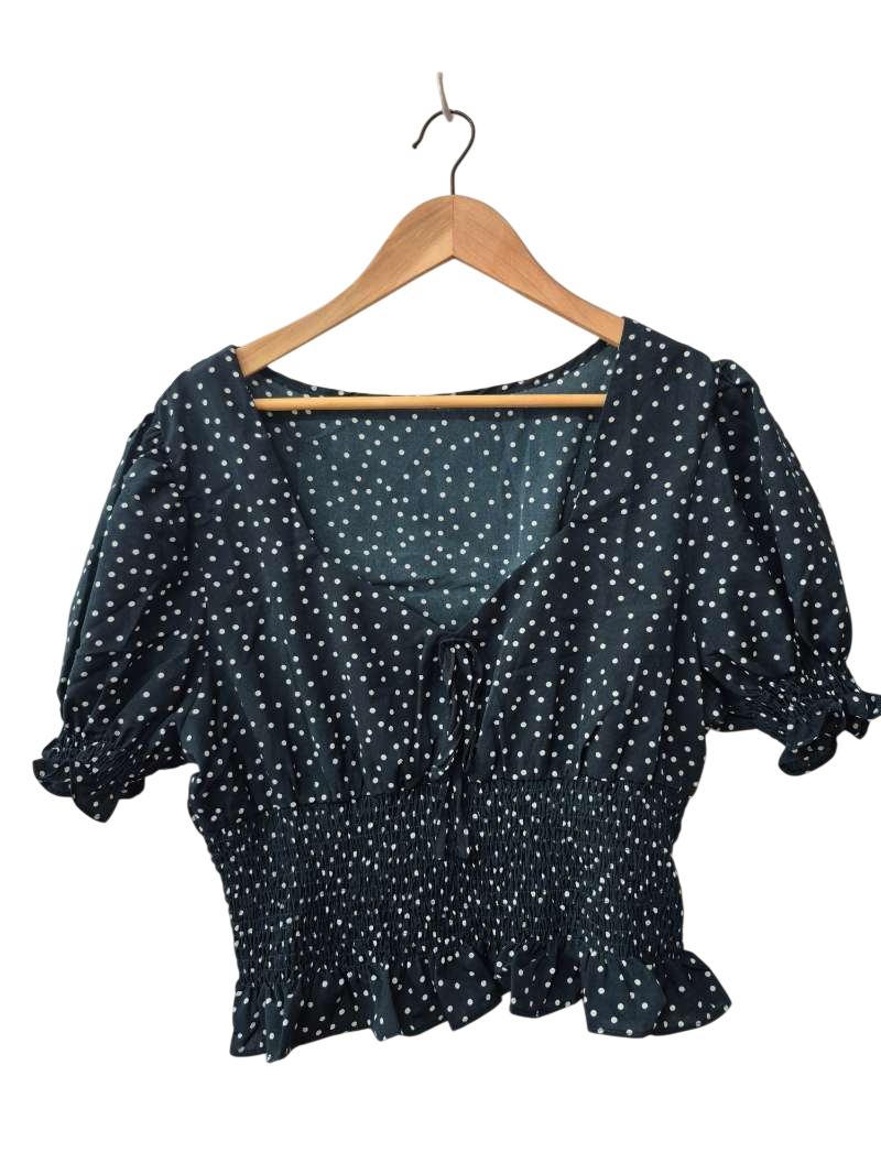 Polka Dot Blouse Short Sleeves