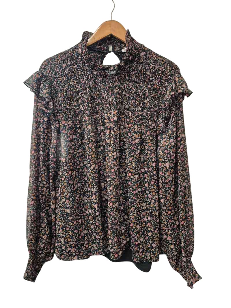 Ophelia Roe Mock Neck Blouse Long Sleeves