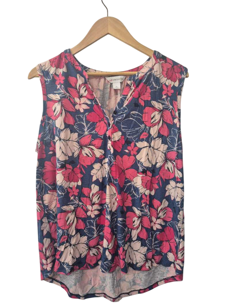 Liz Claiborne Sleeveless Floral Top Tanks