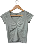 Knotted V-Neck Short Sleeves