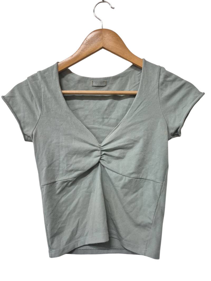 Knotted V-Neck Short Sleeves