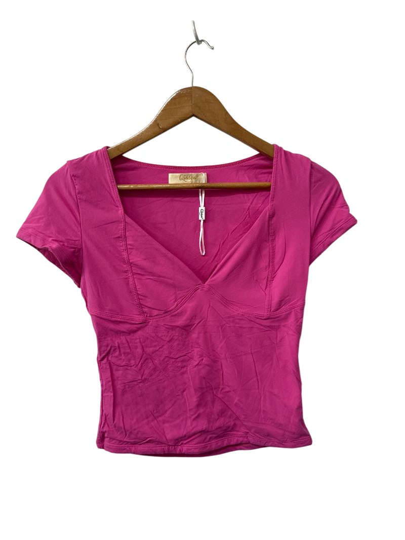 Qinsen V-Neck Cropped Short Sleeves